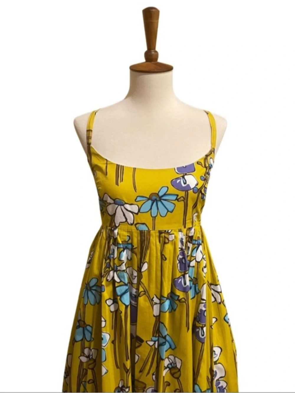 J.Crew Yellow Floral Criss Cross Back Fit & Flare Sundress w/ Pockets